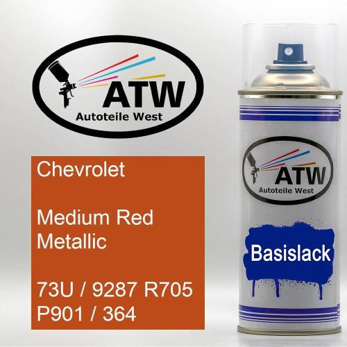 Chevrolet, Medium Red Metallic, 73U / 9287 R705 P901 / 364: 400ml Sprühdose, von ATW Autoteile West.